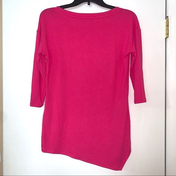 NWT White House Black Market Pink lightweight Sweater Size XXS Asymmetrical - Picture 6 of 7